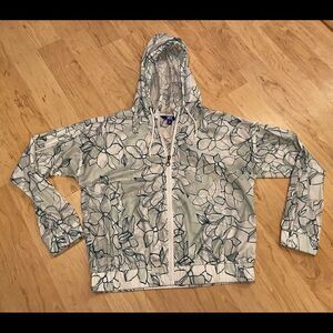 Joylab mint/white lightweight floral full zip up jacket